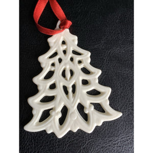 Lenox Reticulated Porcelain Christmas Tree Charm Ornament