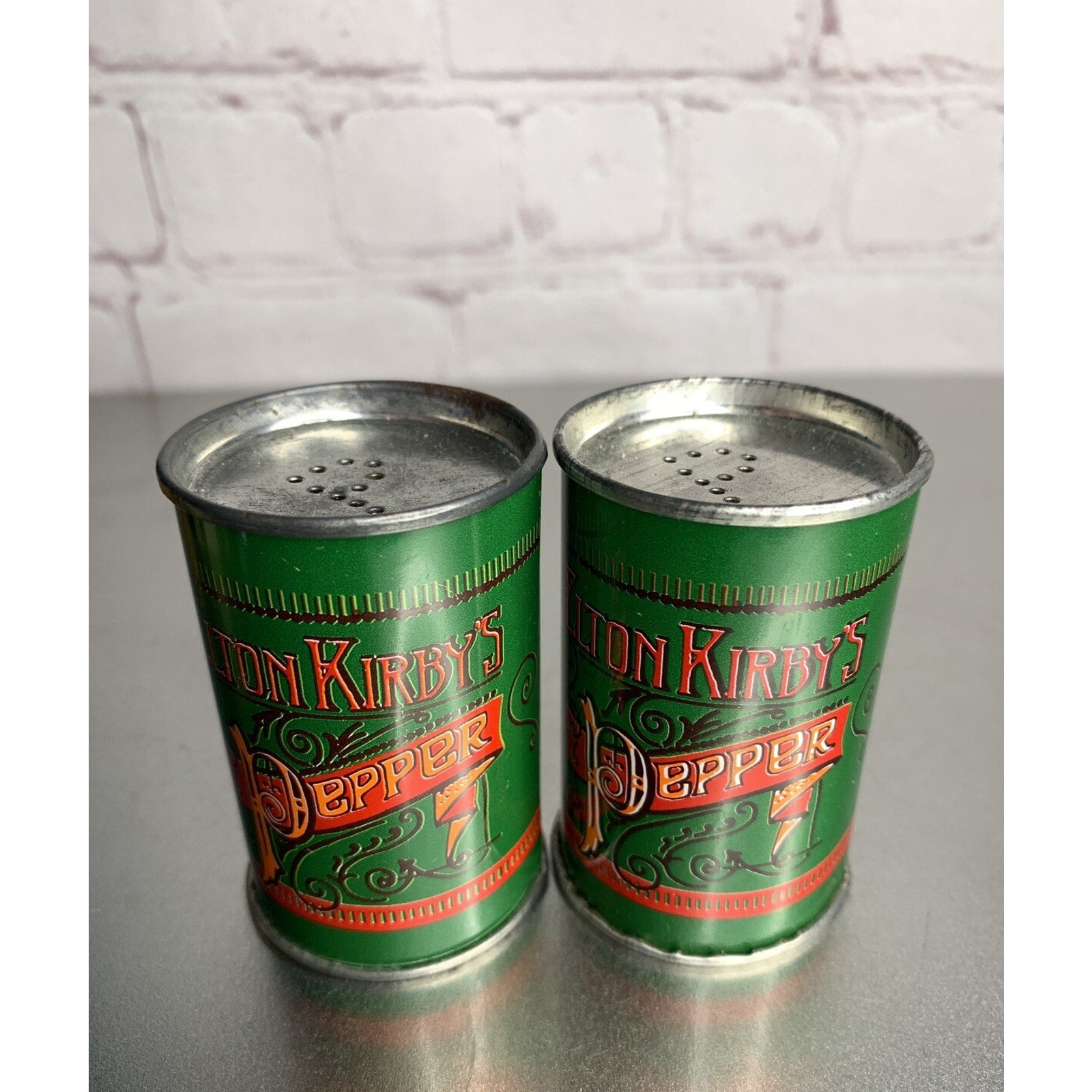 Vintage Tin Can Elton Kirby's Pepper Shaker