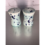 Vintage Ceramic SHEAVES OF WHEAT Salt & Pepper Shakers Blue Spot Pattern