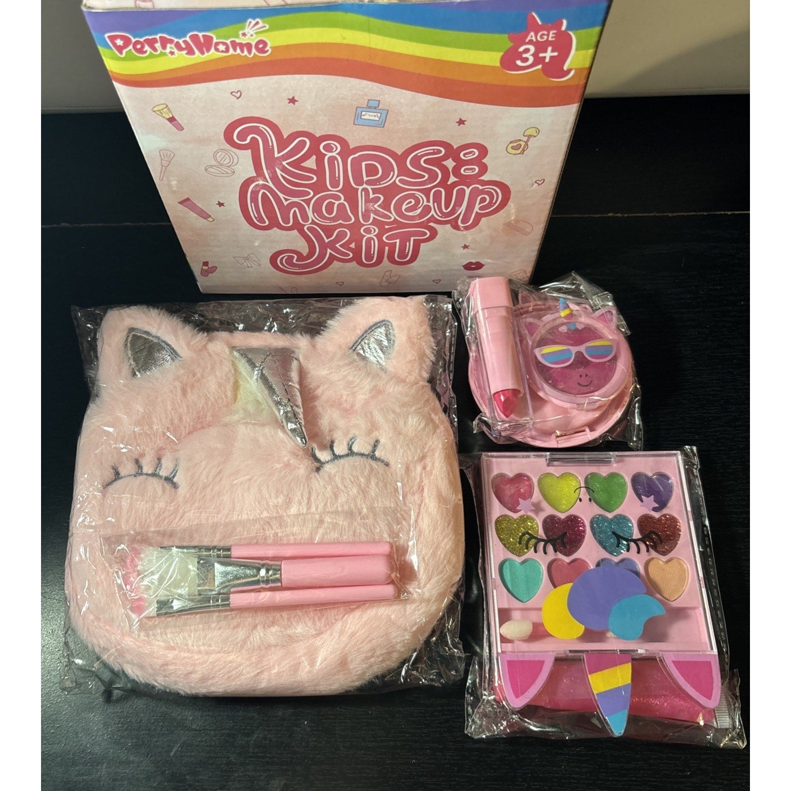 PERRYHOME Cute Kids Makeup Set Unicorn Washable Makeup Kit for Girls Age 3+