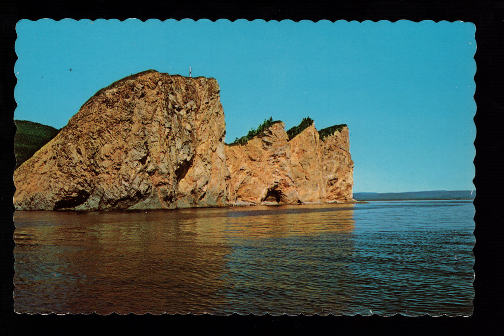 Perce, Three Sisters Cape and Mont-Joli, Québec Canada, Vintage Post Card.