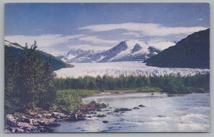 Mendenhall Glacier, Juneau, Alaska, USA, Vintage Post Card.