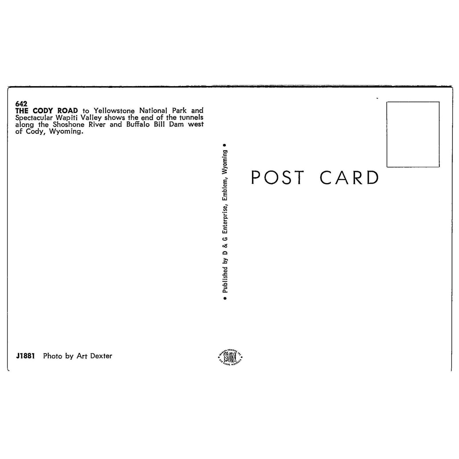 The Cody Road, Yellow Stone Natural Park, Wyoming, Vintage PC