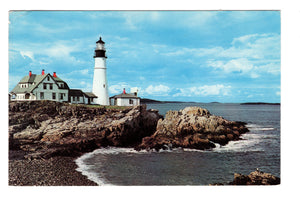 Portland Head Light, First Lighthouse Erected by the United States of America, Vintage Post Card