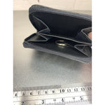 Vintage ID Wallet Change Pouch Credit Card Key Holder Black Zip Around NOS