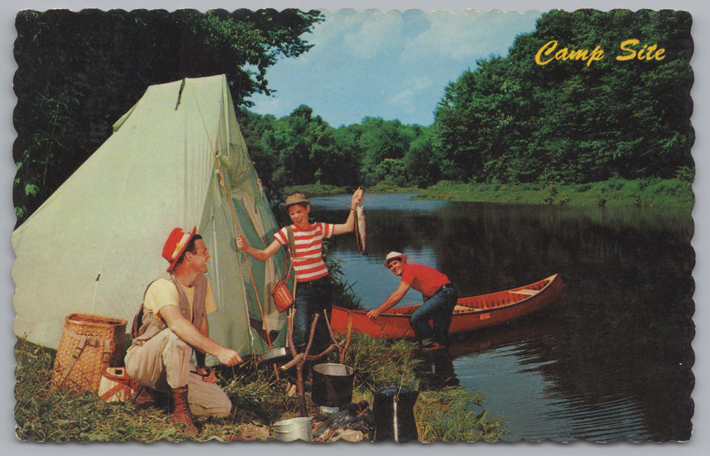 Camp Site, Gravenhurst, Ontario, Canada, Vintage Post Card.