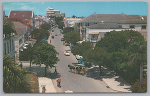 Worlds Famous Bay Street, Nassau In The Bahamas, Vintage Post Card.
