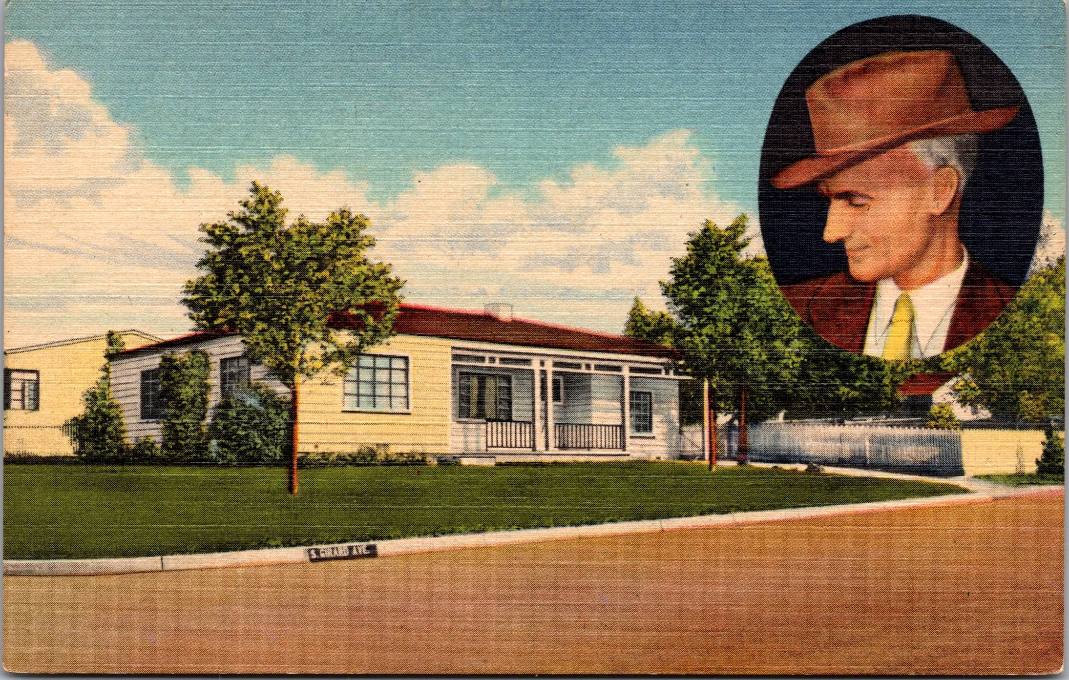 Ernie Pyle’s Home, Albuquerque, New Mexico, USA, Vintage Post Card