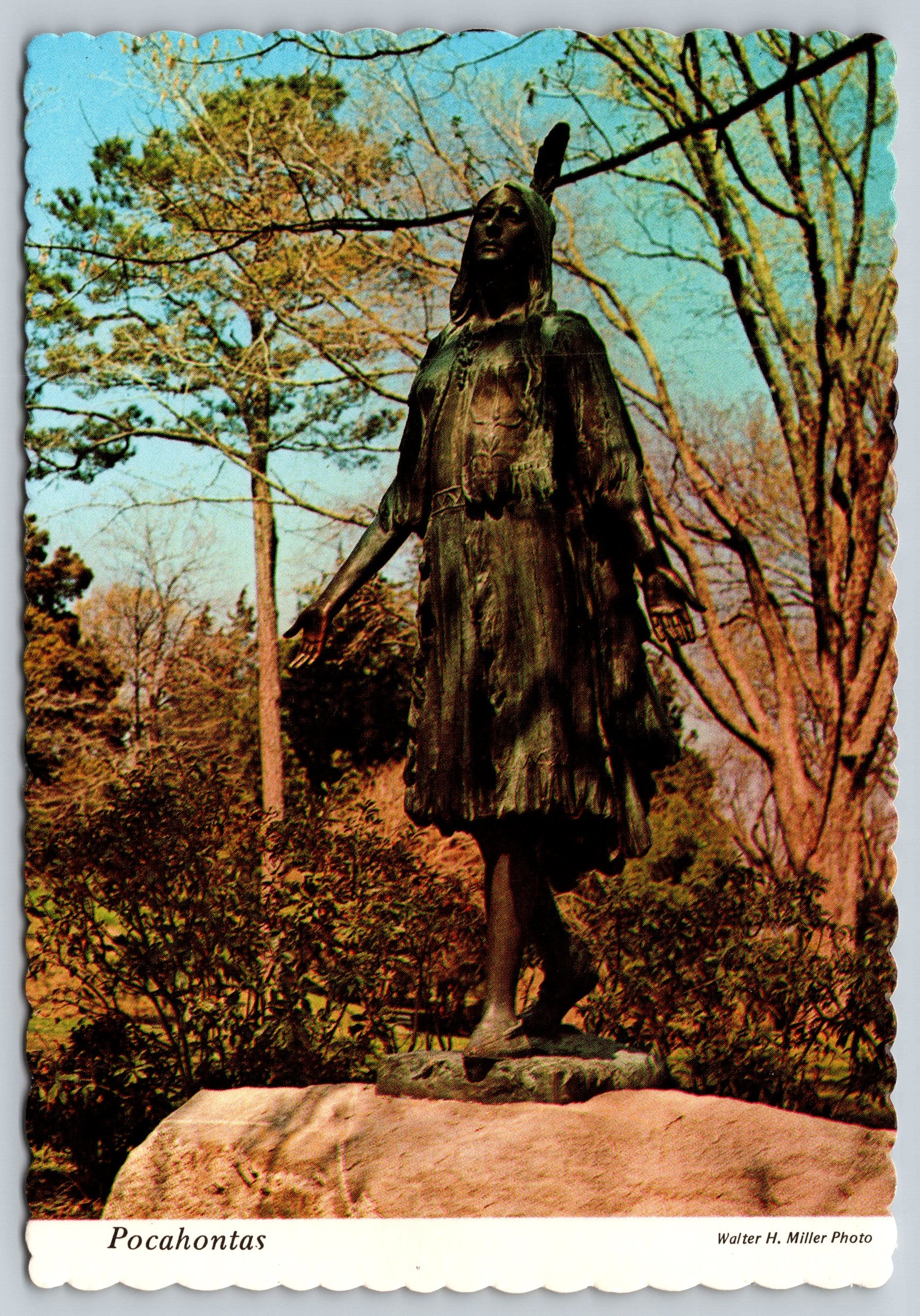 Pocahontas Statue, Jamestown, Virginia, Vintage Post Card