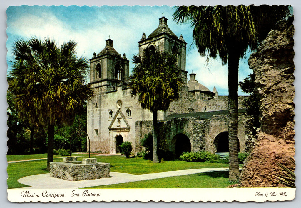 Mission Conception, San Antonio, Texas, Vintage Post Card
