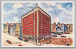 Painting Of The Blackhawk Hotel, Davenport, Iowa, USA, Vintage Post Card.