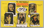 The Five Faces Of Deadwood, Boot Hill, South Dakota, USA, Vintage Post Card.