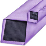 DiBanGu Satin Ties Solid Color Necktie and Pocket Square Tie Clip Formal