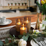 Flameless Pillar Candles Battery Operated Set of 8, LED Candles w/Remote 3 Sizes