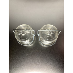 Vintage Wire Bale Clear Plastic Canister Salt & Pepper Shakers Hong Kong