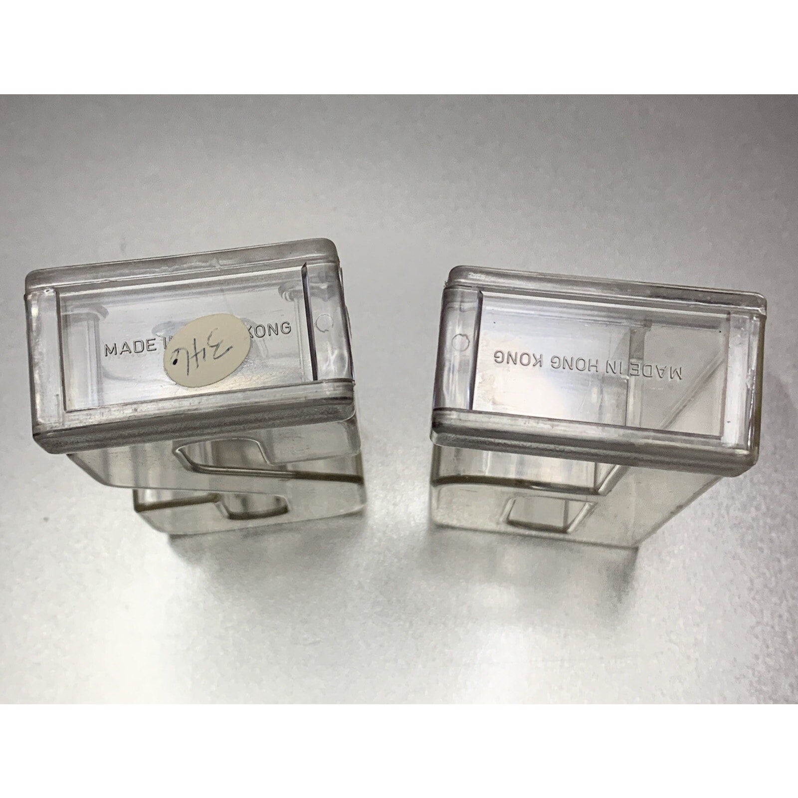 Vintage Letters S and P Clear Plastic Salt & Pepper Shakers Retro Hong Kong
