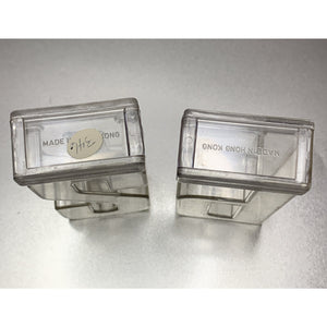 Vintage Letters S and P Clear Plastic Salt & Pepper Shakers Retro Hong Kong