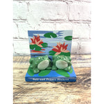 Vintage Ceramic Frogs Salt And Pepper Shakers, Wood & Charles Ltd, NY NOS (A)