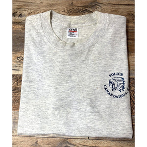 Canadaigua NY Grey Police T-Shirt, Pre-Shrunk Cotton-Large Made In USA