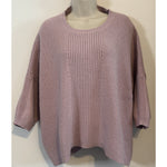 Lands' End Pullover Crew Neck Sweater Women’s 3X 24W-26W Mauve/Pale Pink Knit