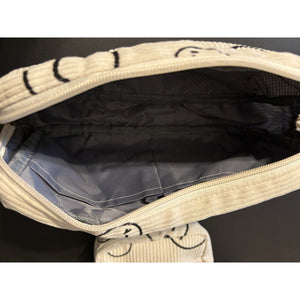 2pcs Corduroy Smile Face Cosmetic Makeup Bags, Aesthetic Organizer Toiletry Bags