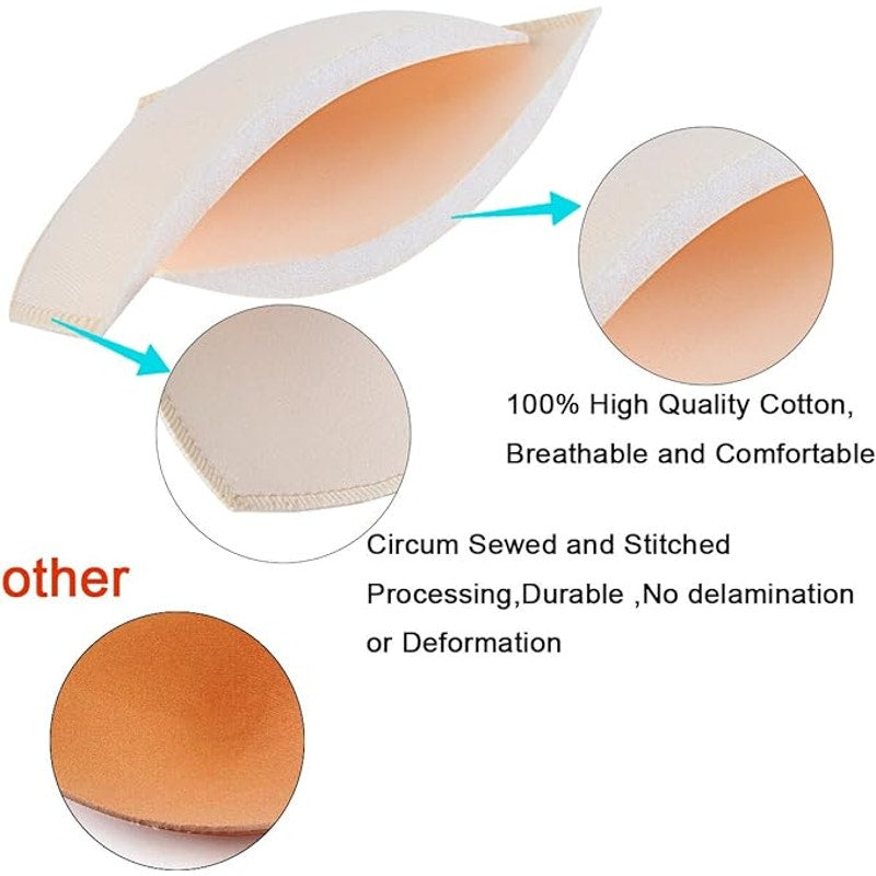 Double-Sided Padded Push Up Bra Inserts-1 Pair Sticky & 1 Pair Non Sticky