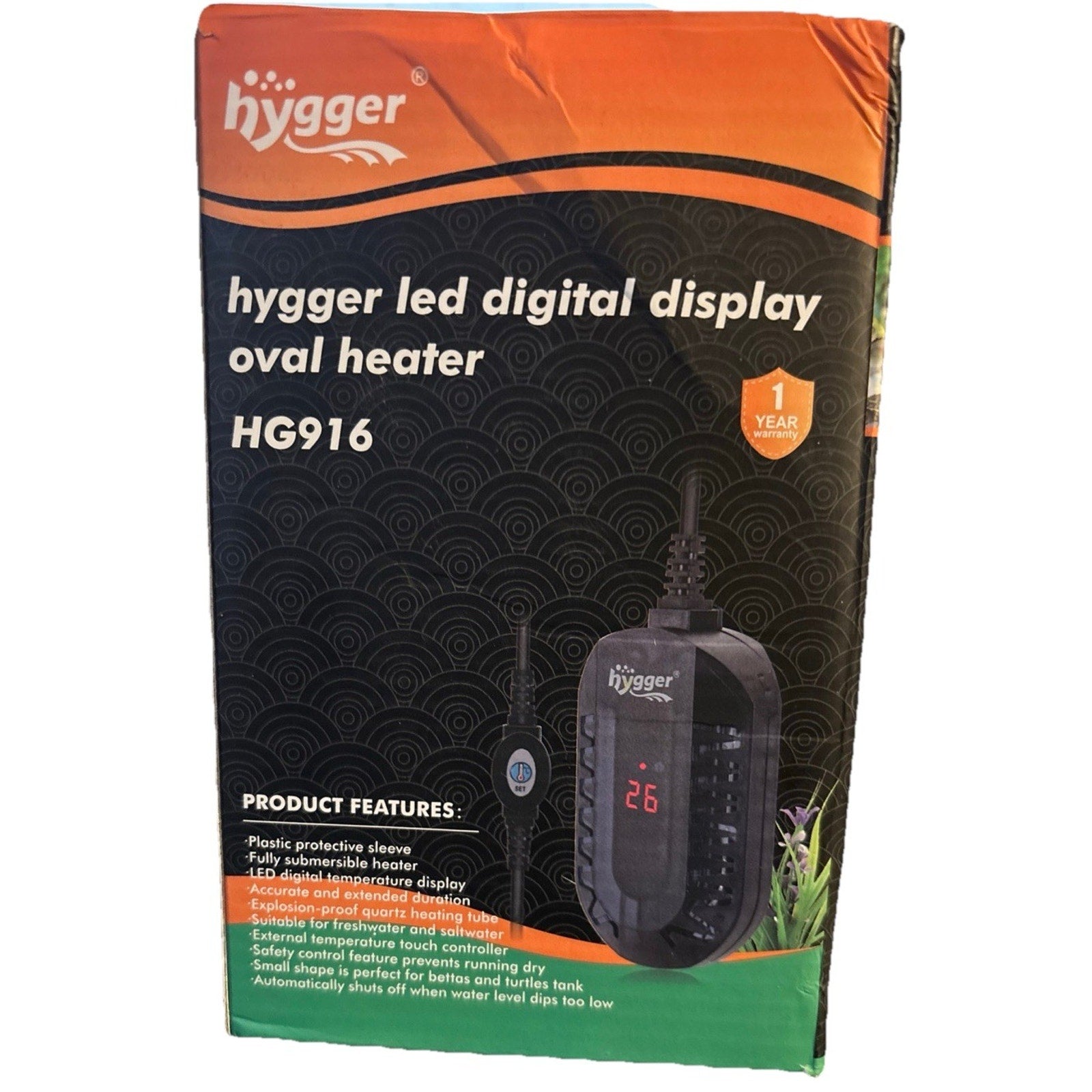 Hygger Mini Glass Aquarium Heater Adjustable LED Digital Temperature Display…