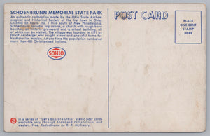Schoenbrunn Memorial State Park, Ohio, Vintage Post Card.