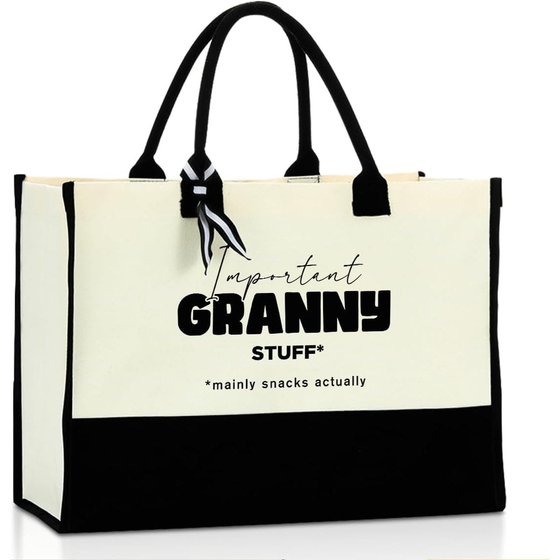 Granny's Canvas Tote Bags - Reusable Grocery, Beach Bags for Grandma