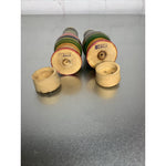 Vintage Wood Florida Salt & Pepper Shakers Round Stripe Design