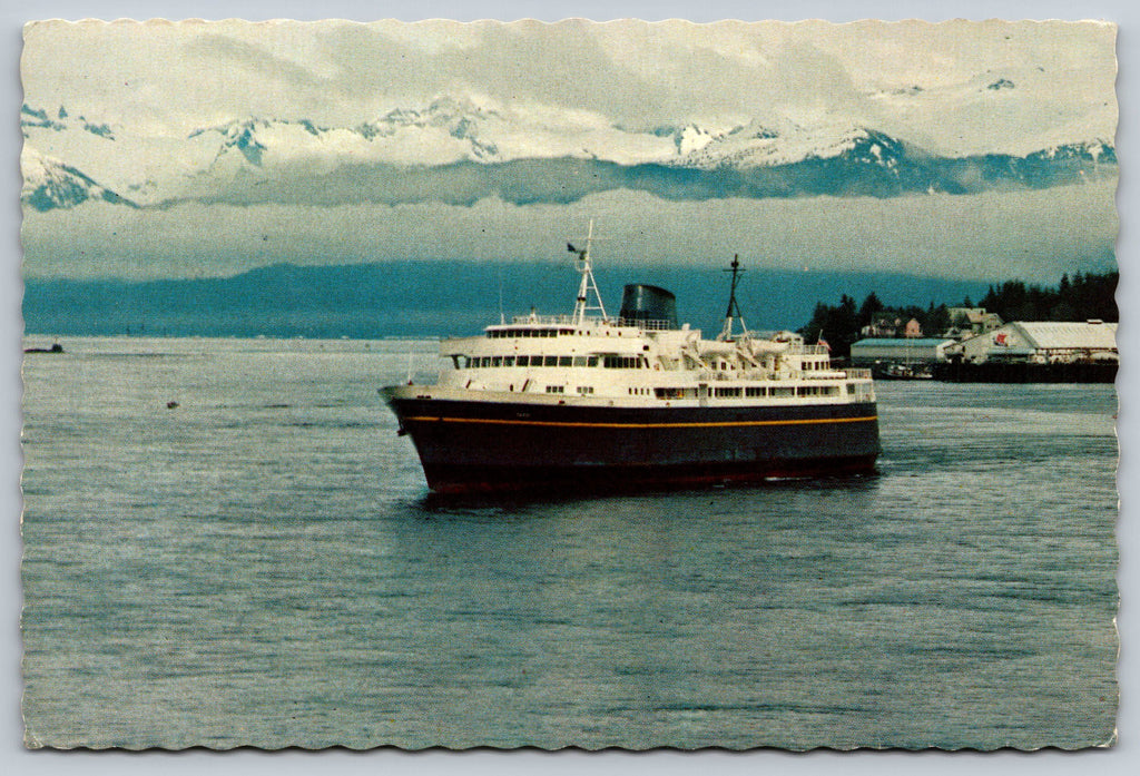 Alaskan Ferry, Boat, Ship, Skagway Alaska Vintage Post Card