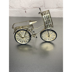 Vintage Goldtone Bicycle Salt & Pepper Shaker Toothpick Caddy/Holder