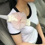 Seat Belt Cover Pad, w/Pink Bow for Women, Soft Seat Belt Covers Set of 2
