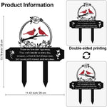 Cardinals Grave Decorations for Cemetery, Memorial Grave Markers, Garden, 13x11