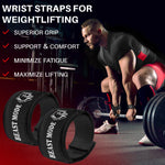 Wrist Lifting Straps for Weightlifting Gym, Deadlift, Workout - Neoprene Padded Cotton, Anti Slip-Blue