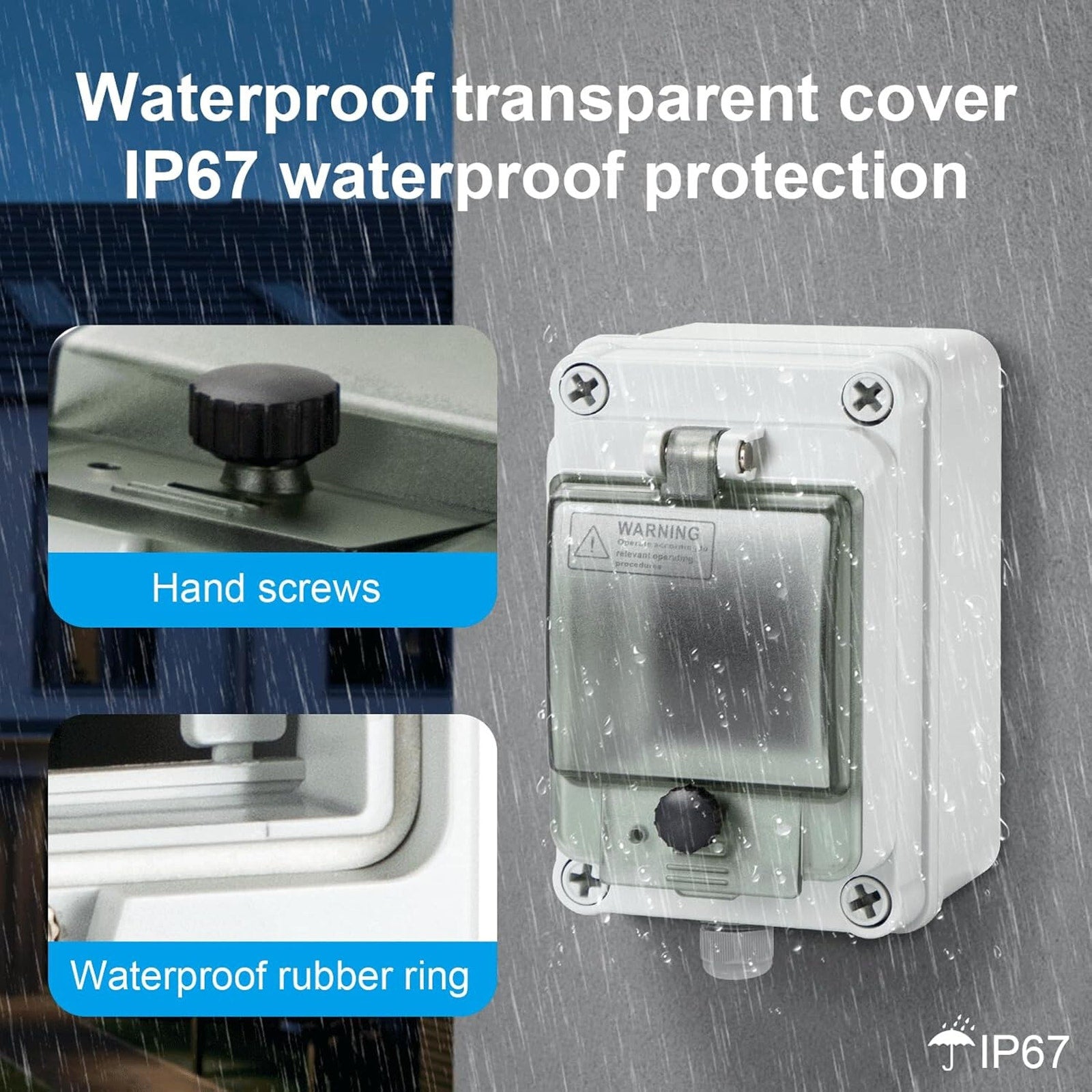 4-Way Circuit Breaker Box , ABS Enclosure Waterproof, Ventilated, Indoor/Outdoor