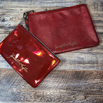 Kendall + Kylie Envelope Clutch Cosmetic Zip Pouch Gift Pack Patent Red Set