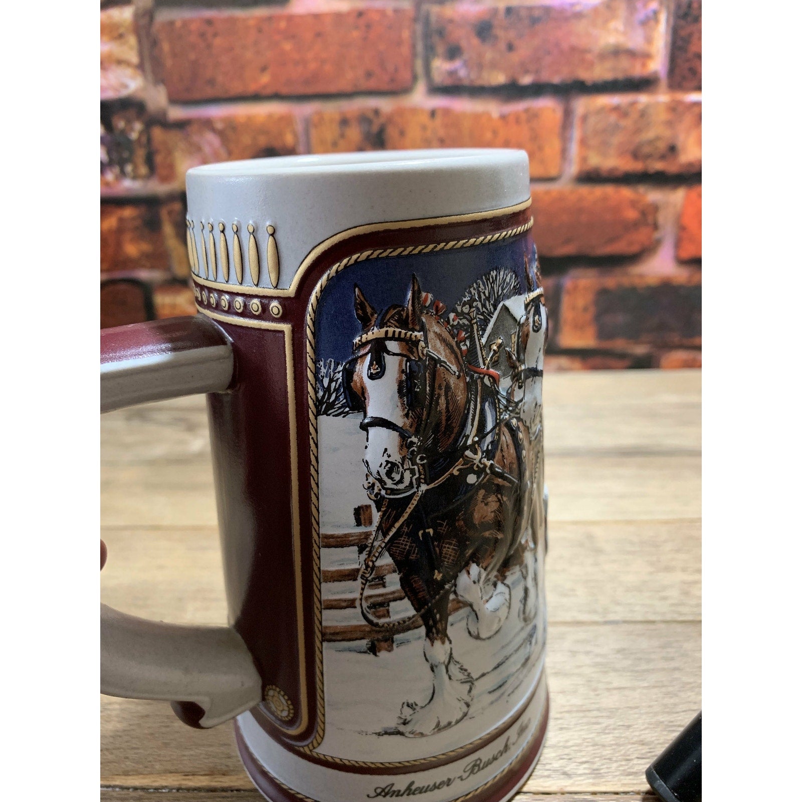 Vintage Budweiser Anheuser-Busch Clydesdale Collector Series Stein 1989