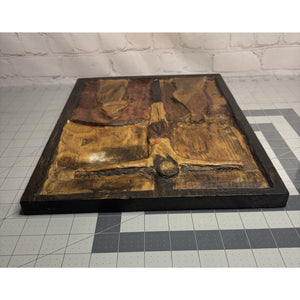 Rustic Carved Wood Art Decor Plaque Handmade Jesus Crucifixion Scene