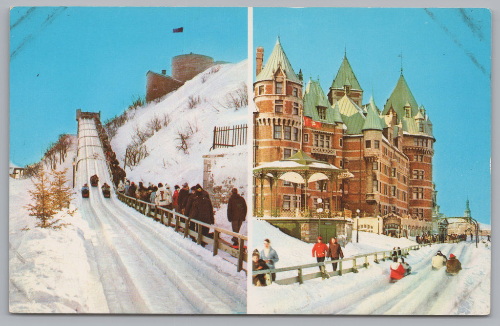 Dufferin Terrace During The Winter Time, Quebec, Canada, Vintage Post Card