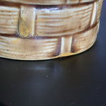 Vintage Pottery Stovetop Salt & Pepper Shakers Basket Weave Fruit 1974