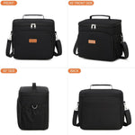 Lunch Bag Cooler Tote Reusable Insulated Leak-Proof, Thermal, Large Size, Black