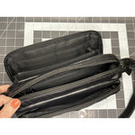Black Faux Leather Multi Pocket Shoulder Strap Hangbag Purse