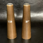 Vintage MCM Teak Wood Salt & Pepper Shakers Tapered