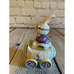 Vintage Ceramic Motorcycle Easter Bunny on Motorcycle Easter Egg-1990’s