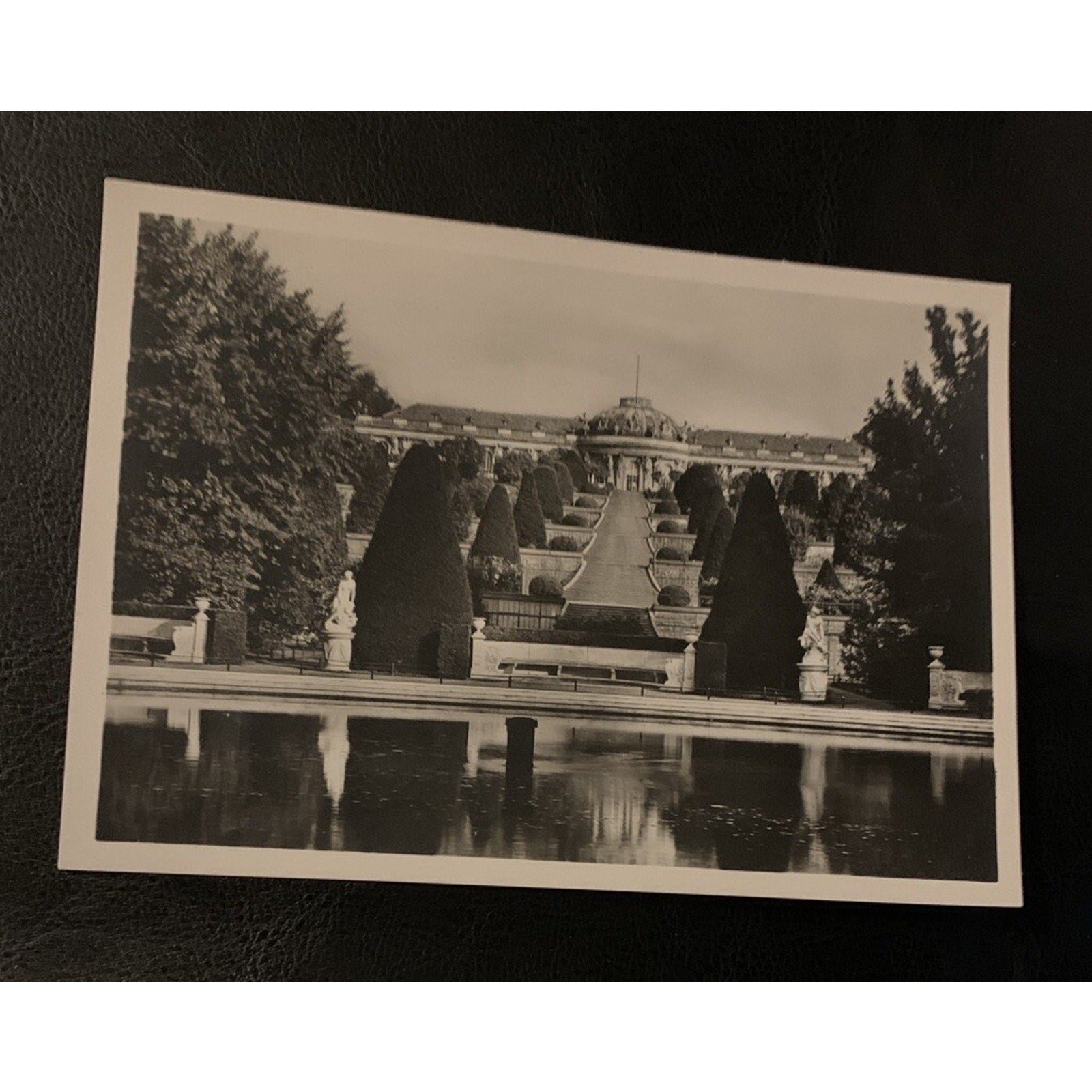 Vintage Schloss Sanssouci Die Terrassen Germany Black & White RPPC