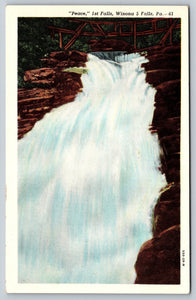 Peace, 1st Falls, Winona, 5 Falls, Pennsylvania, USA, Vintage Post Card