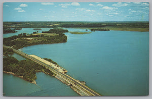 Spillway At Pymatuning Lake, Linesville, Pennsylvania, Vintage Post Card.