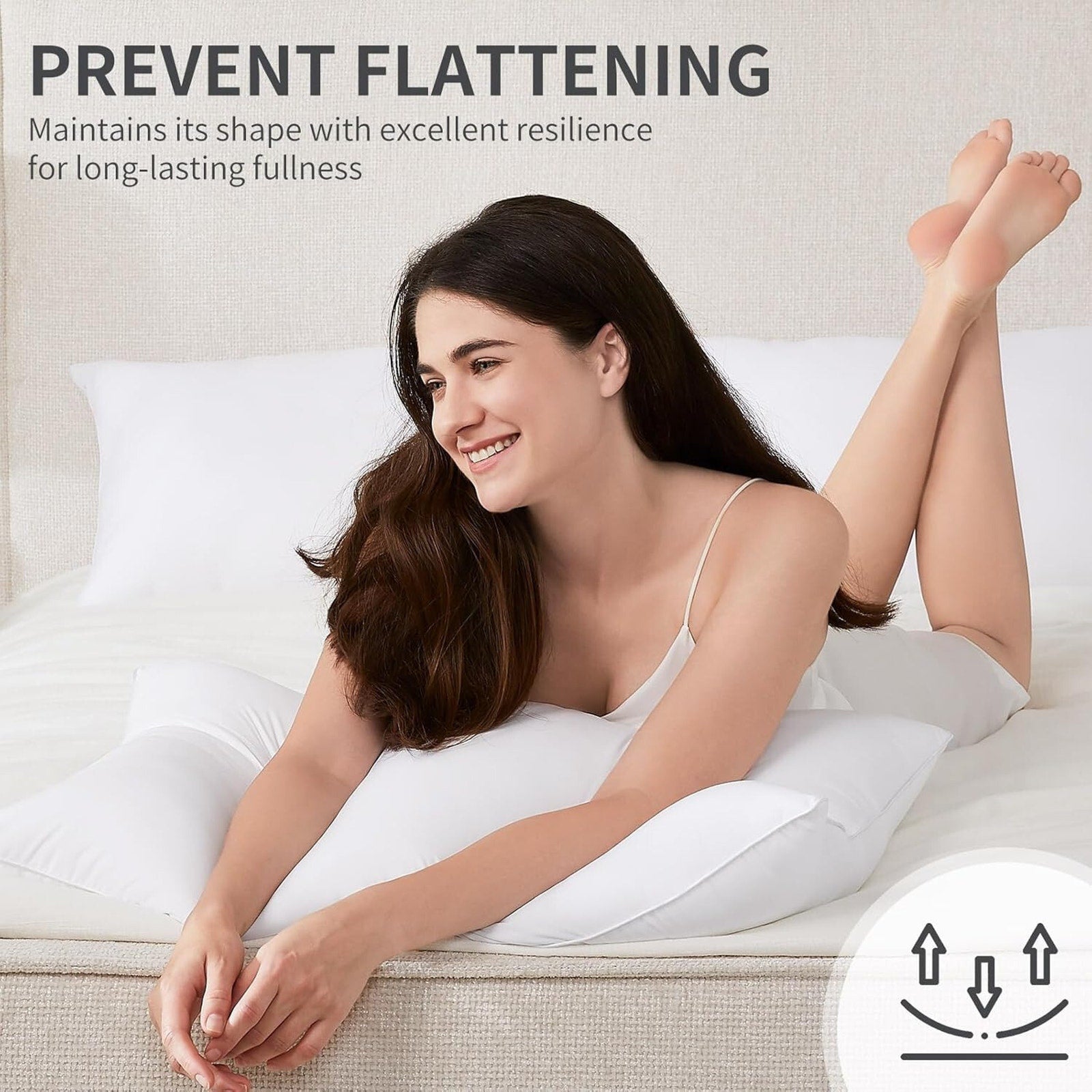 Pillows 2 Pack Premium Down Alternative Hotel Pillows, Standard Size White