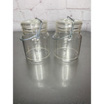 Vintage Wire Bale Clear Plastic Canister Salt & Pepper Shakers Hong Kong